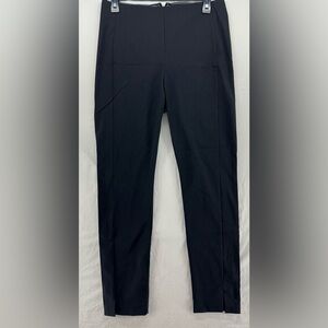 Athleta Wander Slim Straight Crop Pants Womens 8 Black Stretch Slit Hem